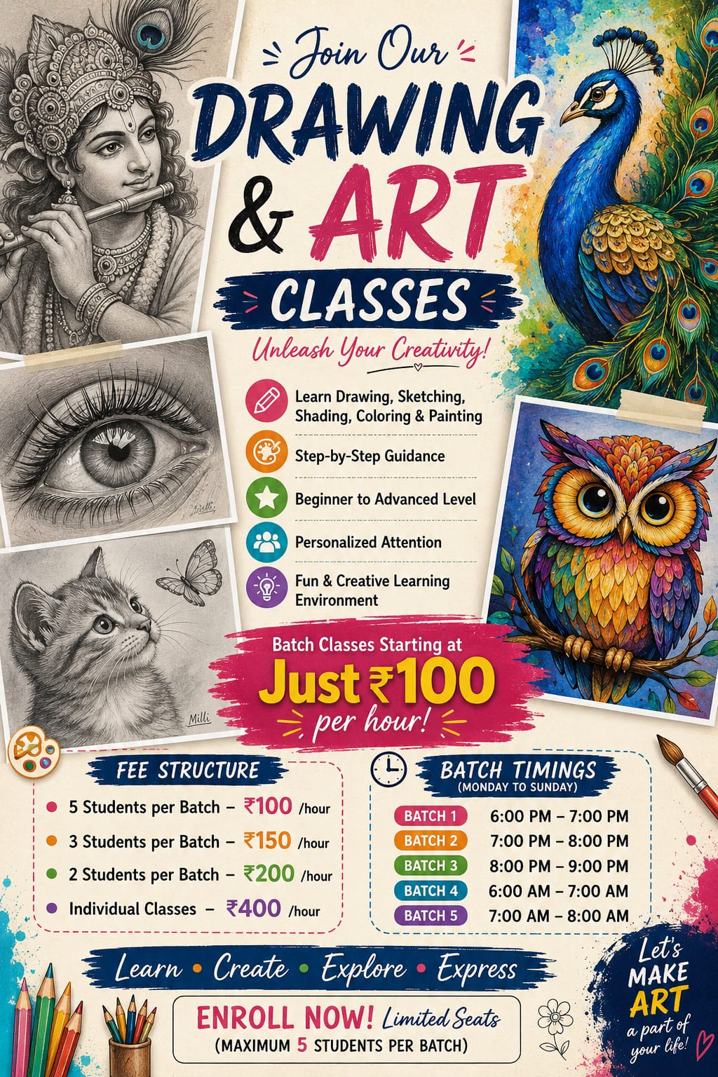 Greeshma Bhat Art Classes — official flyer
